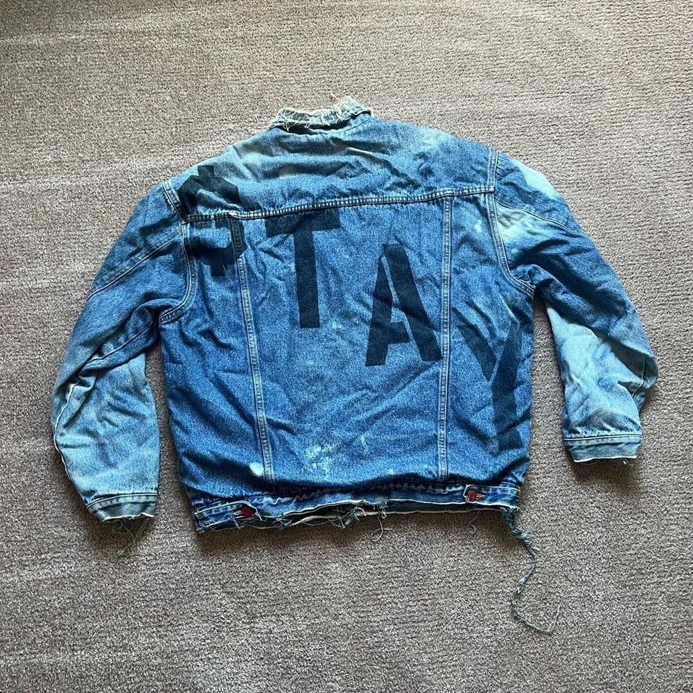 VTG 80’s Thrashed Distressed Denim Sherpa Jacket